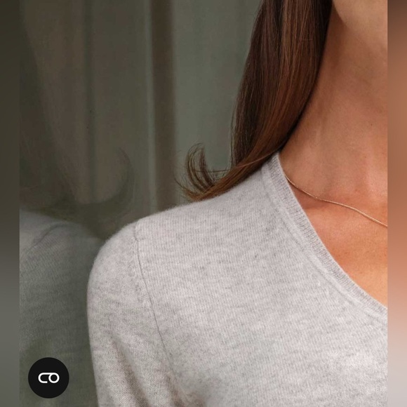 Pure Collection Cashmere V-Neck Sweater Purple Size - Picture 4 of 15